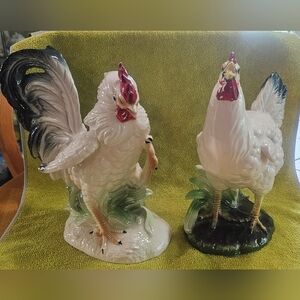 Ceramic Rooster Figurines